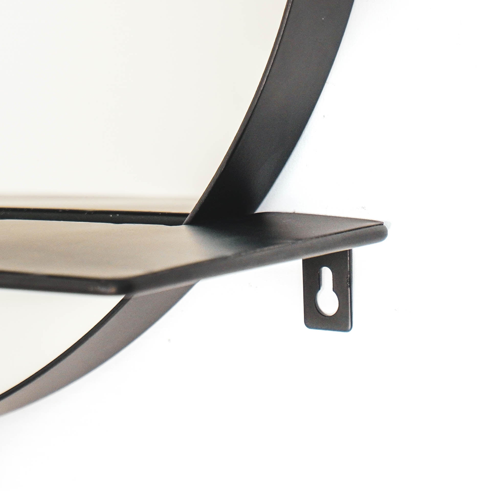 Lina Spiegel met Plank – Rond - Zwart (40 cm)