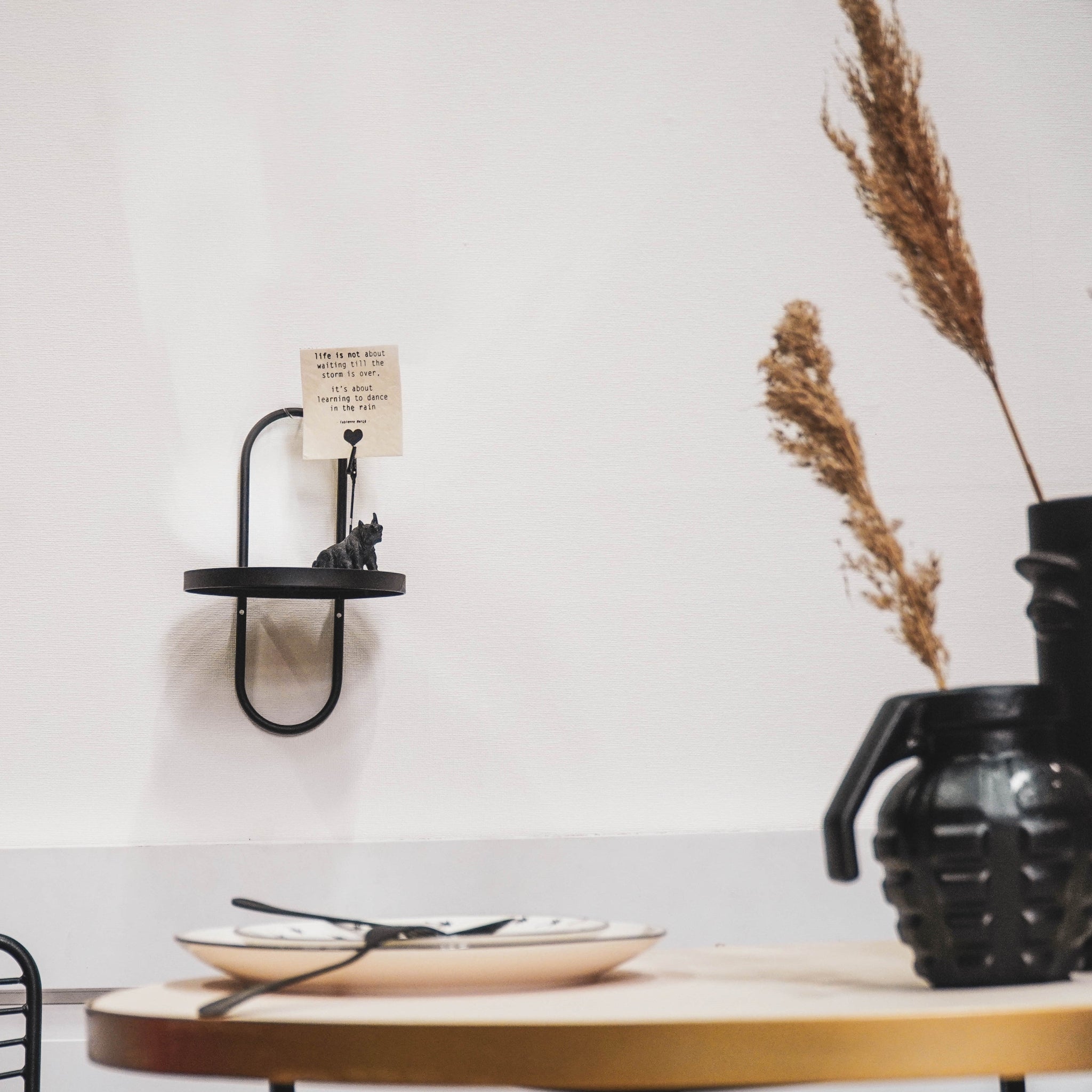 Kuro Spiegel met Plank – Ovaal (S)