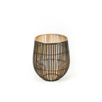 Theelichthouder - Metaal - Zwart/Goud - 12x12x13cm