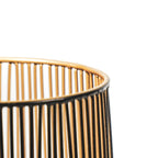 Theelichthouder - Metaal - Zwart/Goud - 15x15x25 cm
