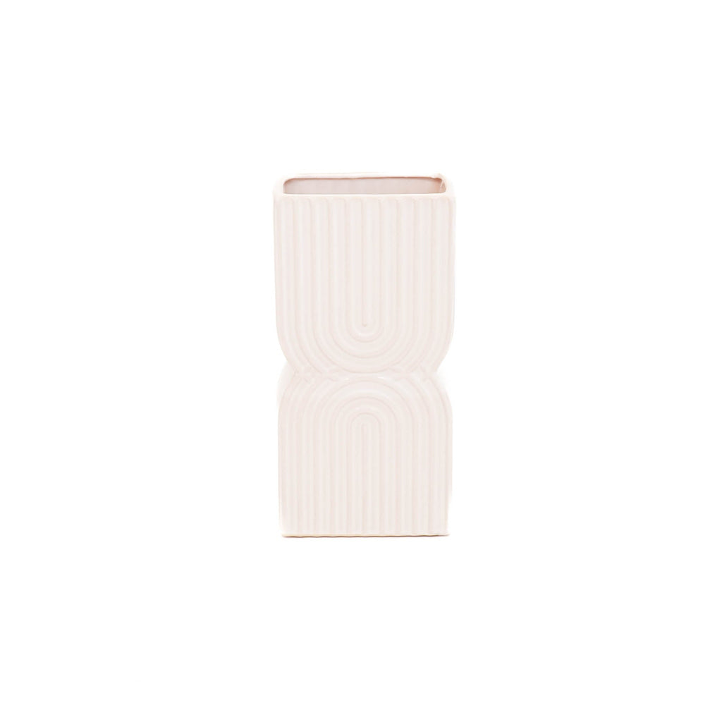 Sora Vaas – Regenboog Keramiek Wit (24,5 cm)