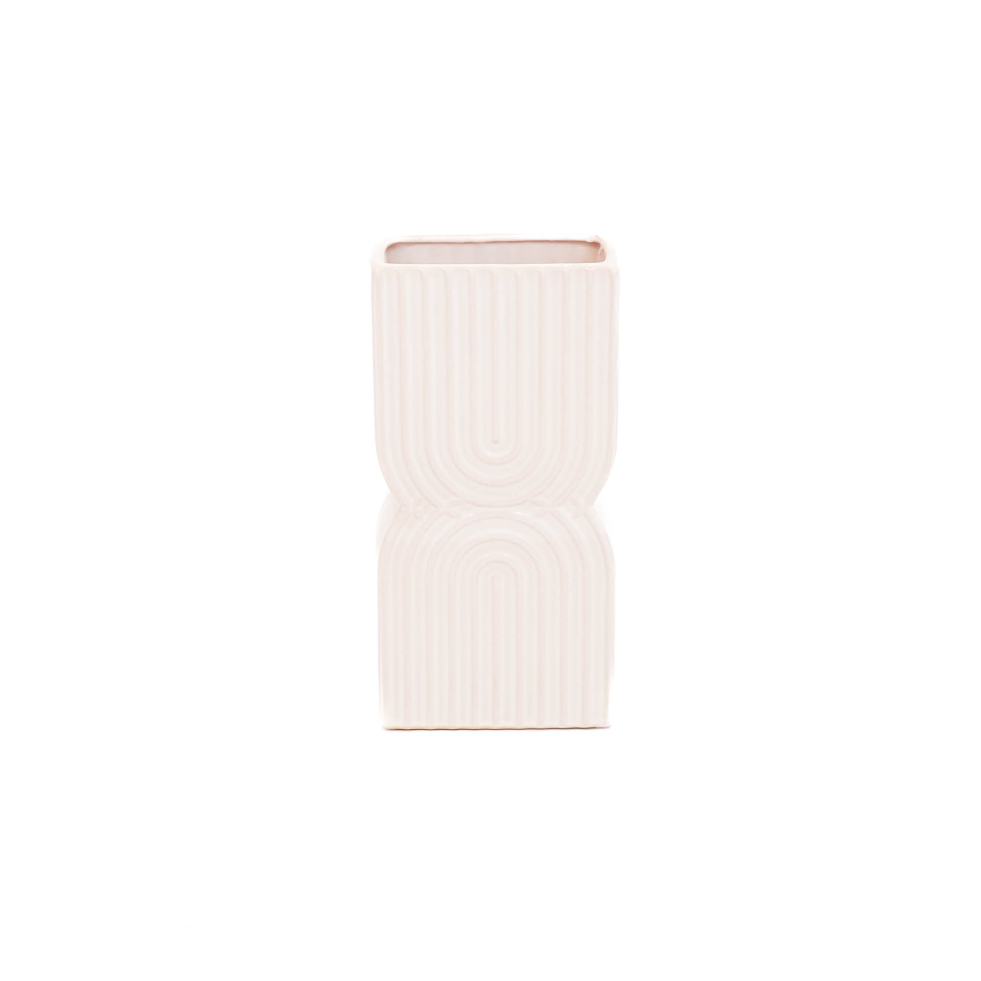Sora Vaas – Regenboog Keramiek Wit (24,5 cm)