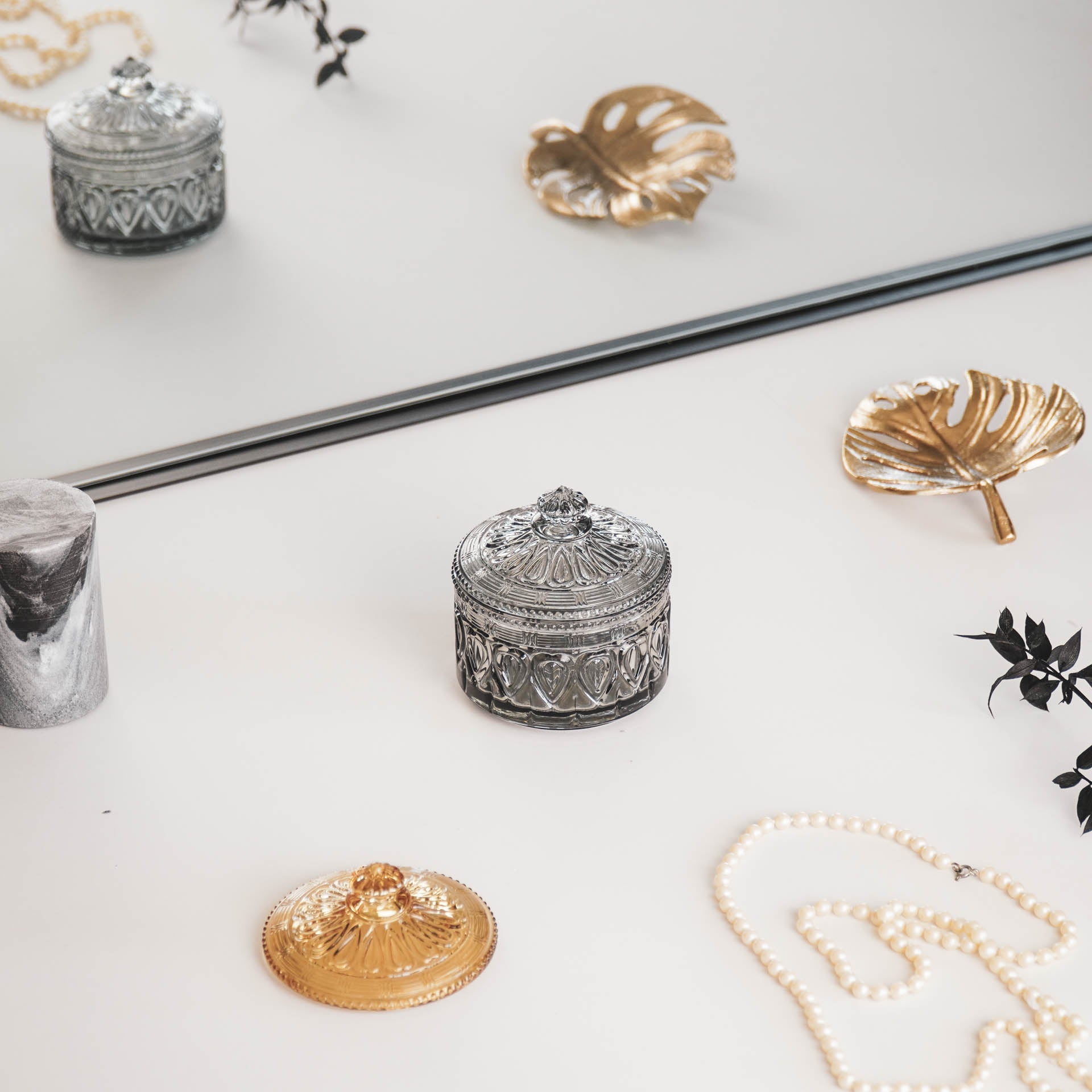 Lina Glazen Pot – Smokey (10 cm)