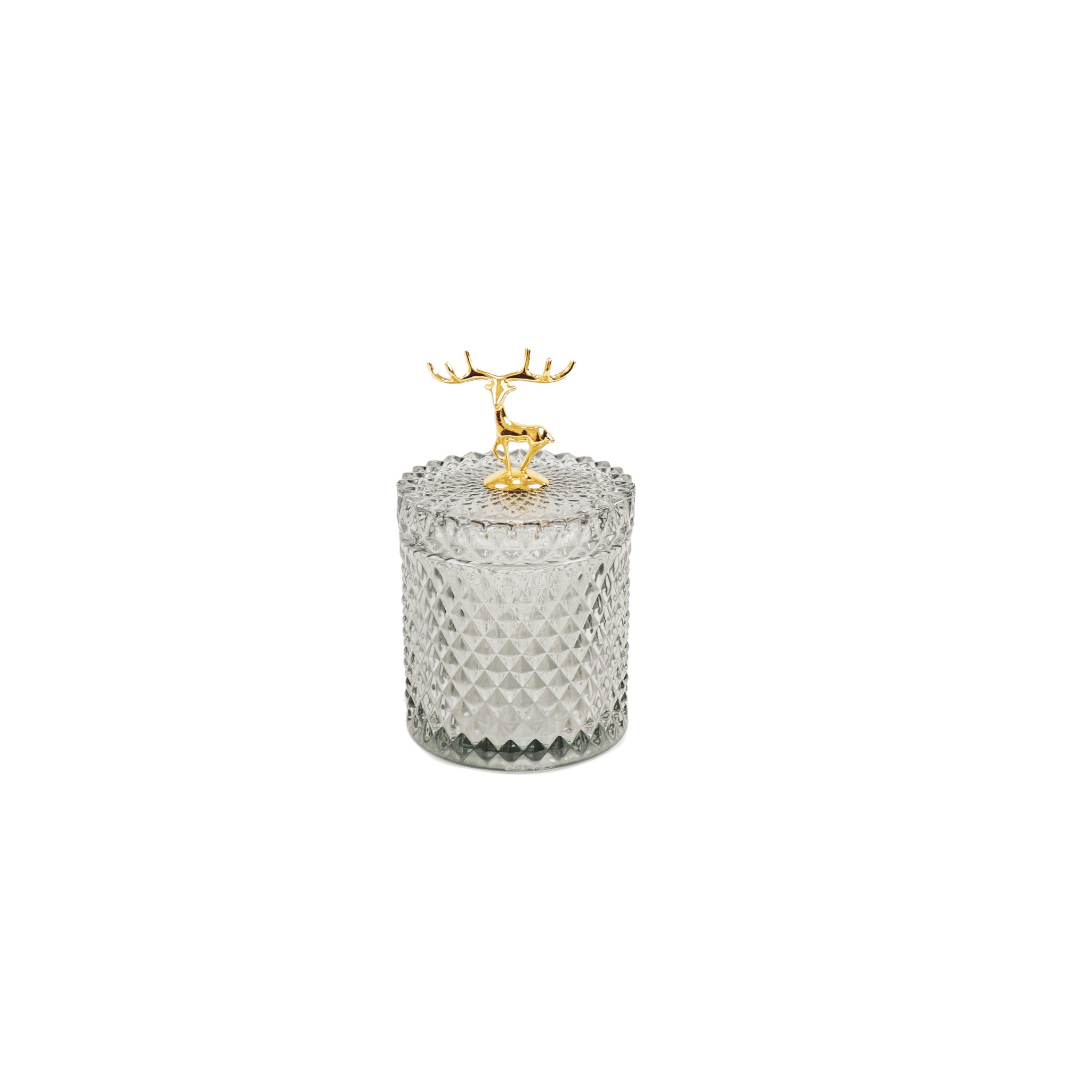 Lina Glazen Pot – Rendier Goud (10,5 cm)