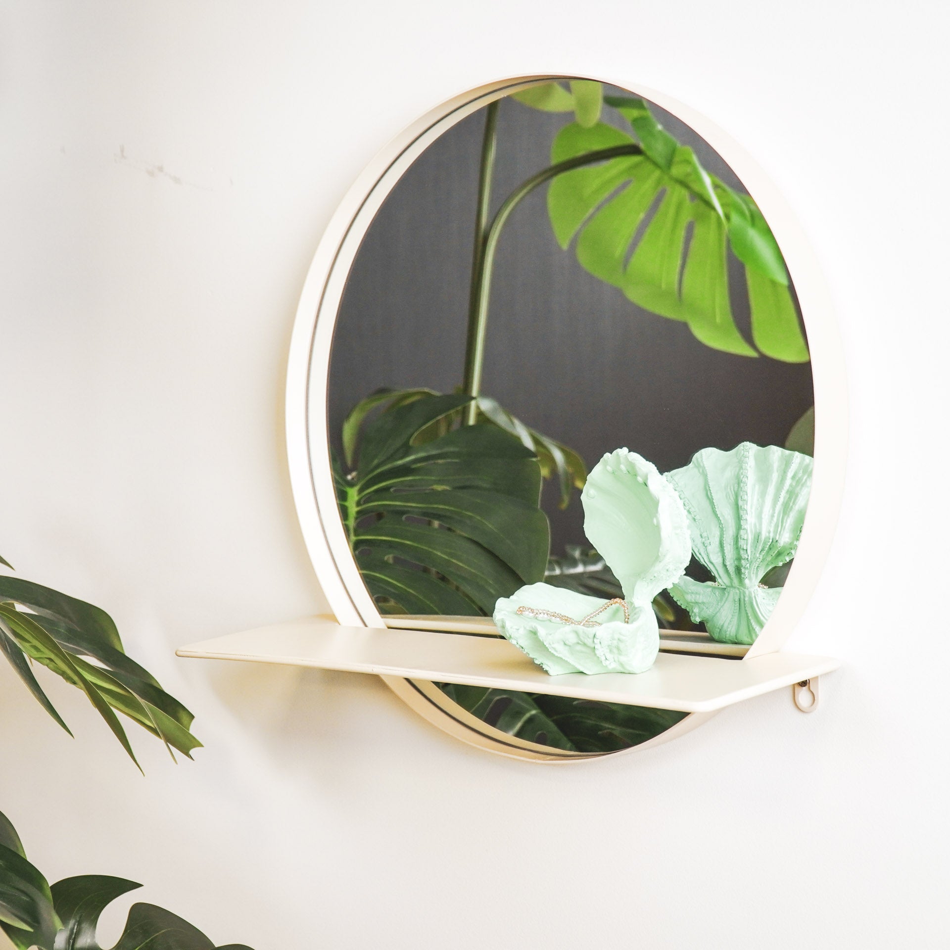 Lina Spiegel met Plank – Rond - Zand (40 cm)