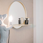 Lina Spiegel met Plank – Rond - Zand (40 cm)