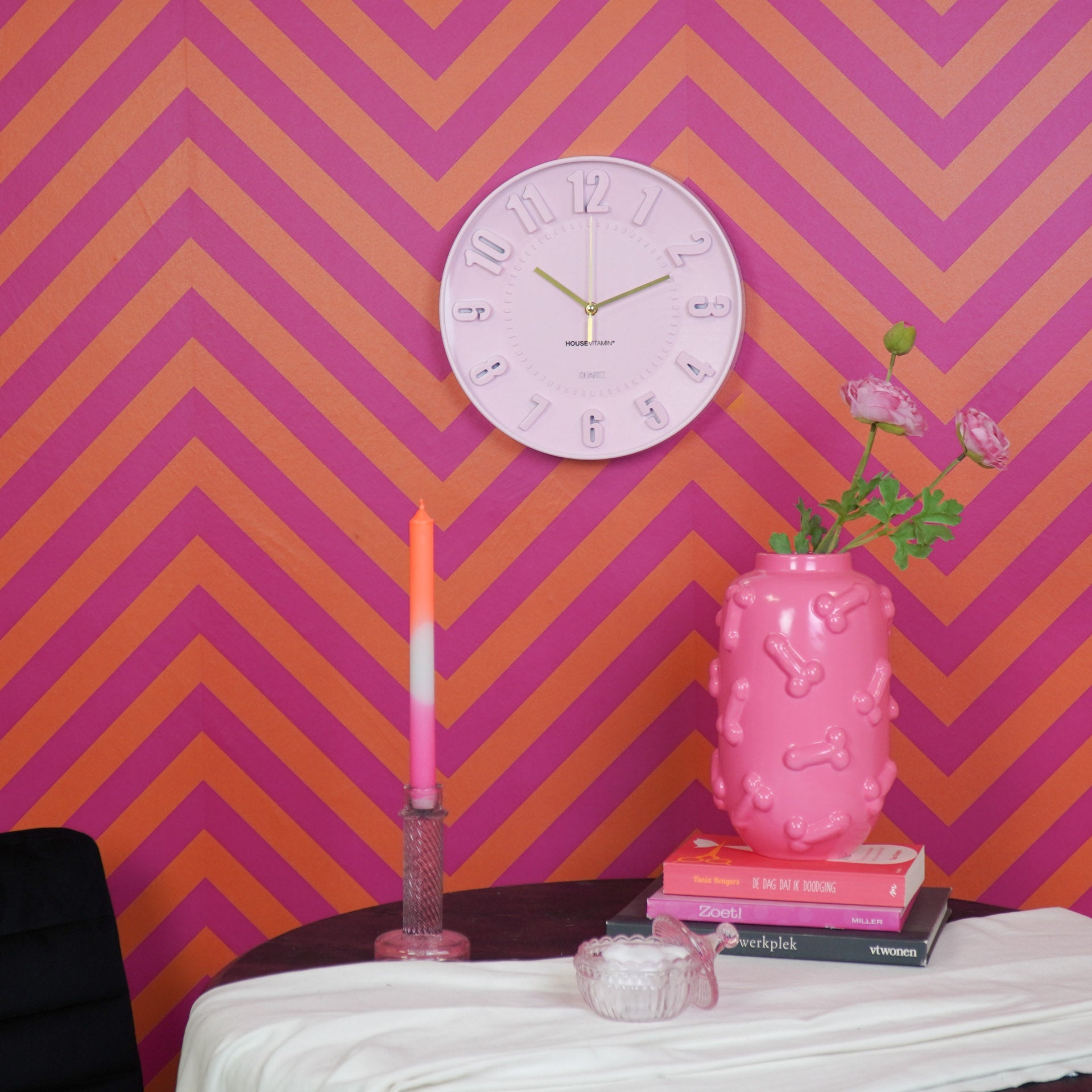 Lina Wandklok – Forma Lichtroze (30 cm)