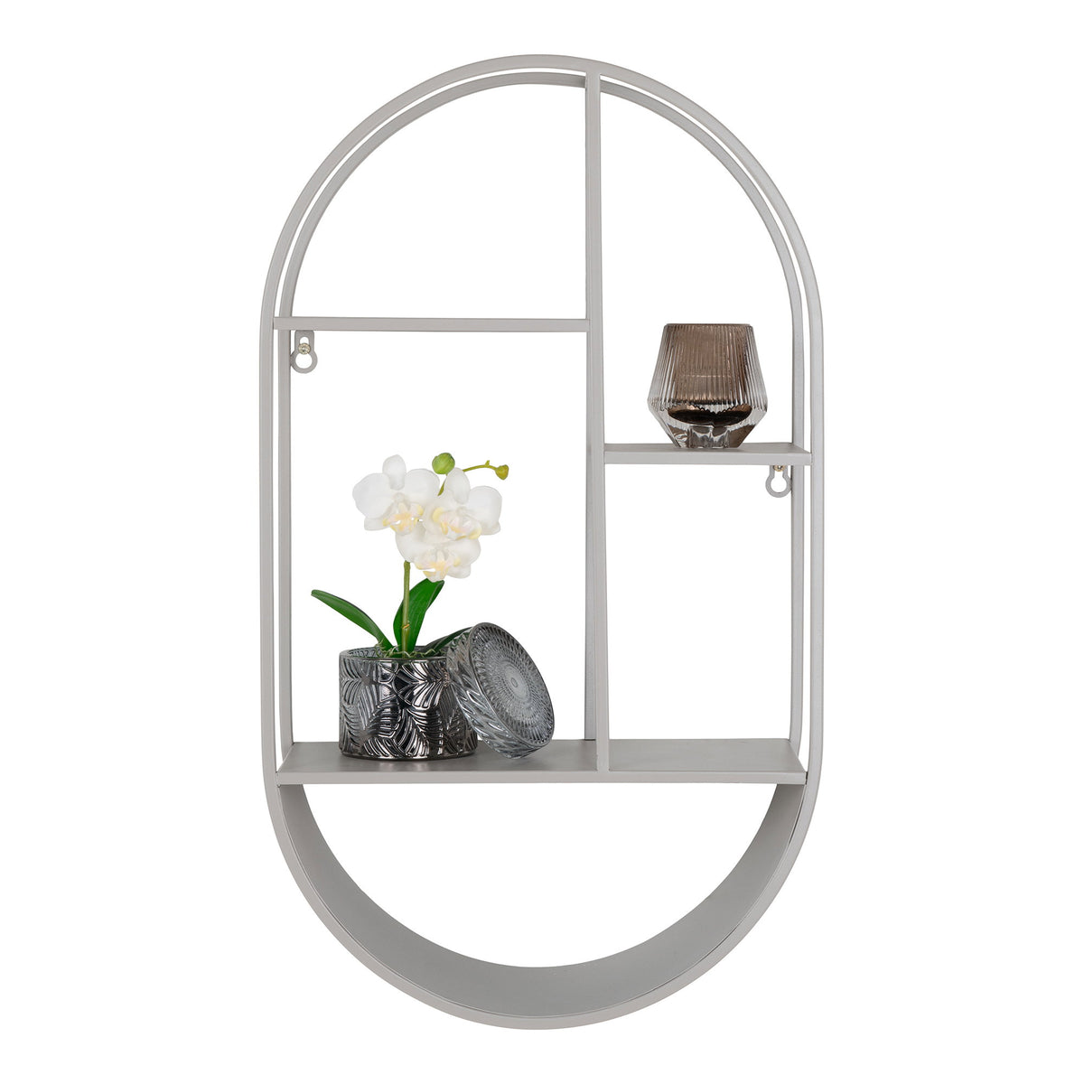 Lina Wandplank – Ovaal Koelgrijs (60 cm)