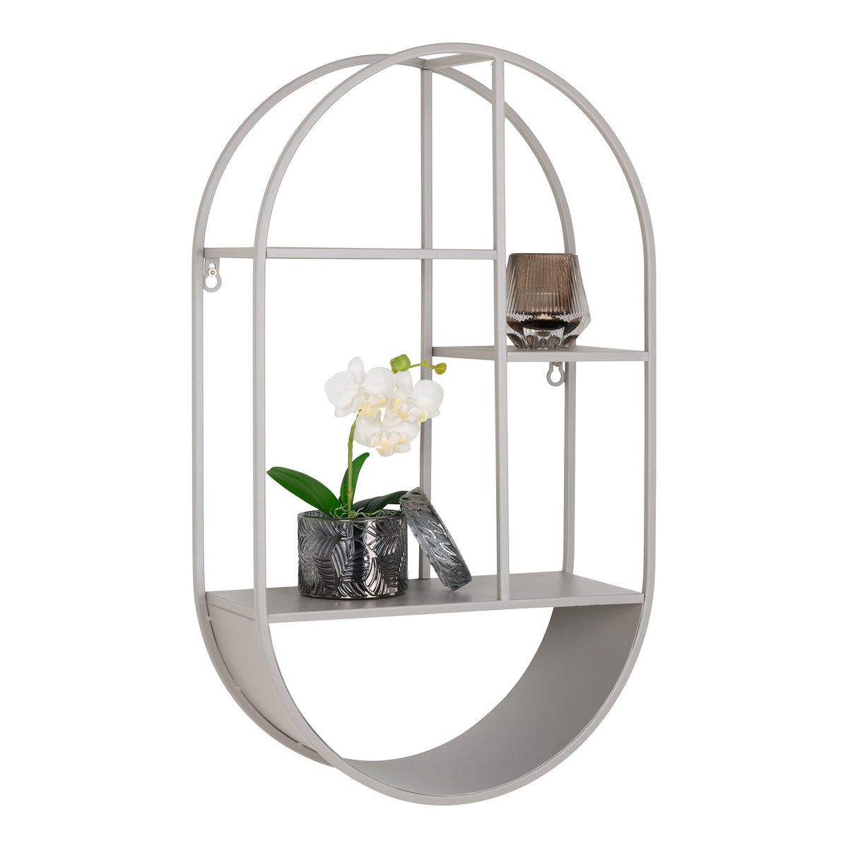 Lina Wandplank – Ovaal Koelgrijs (60 cm)