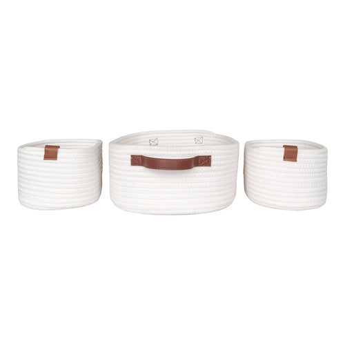 Lina Opbergmand Set – Ivoor (3 stuks)