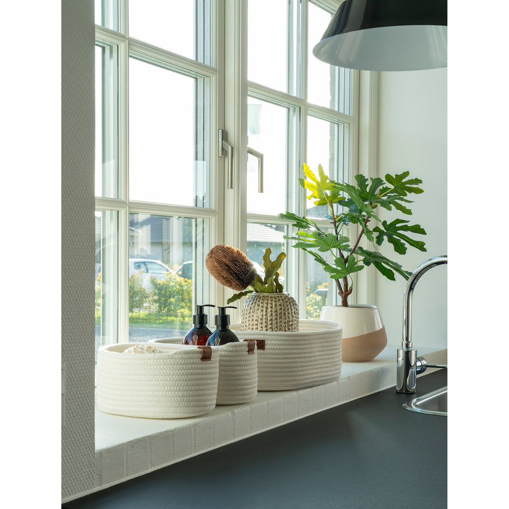 Lina Opbergmand Set – Ivoor (3 stuks)