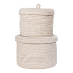 Sora Opbergmand met Deksel – Zand (2 stuks)