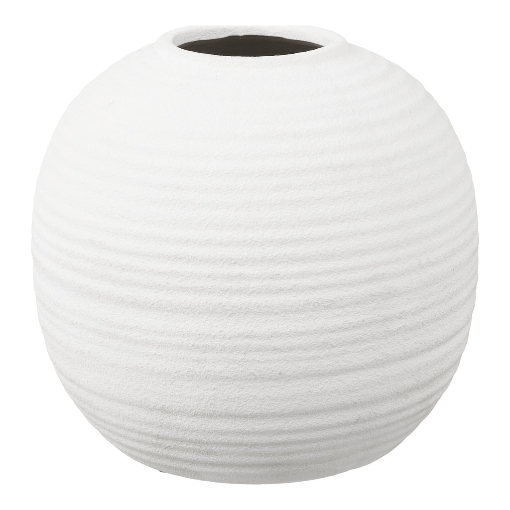 Sora Vaas – Keramiek Wit Rond (28,5 cm)