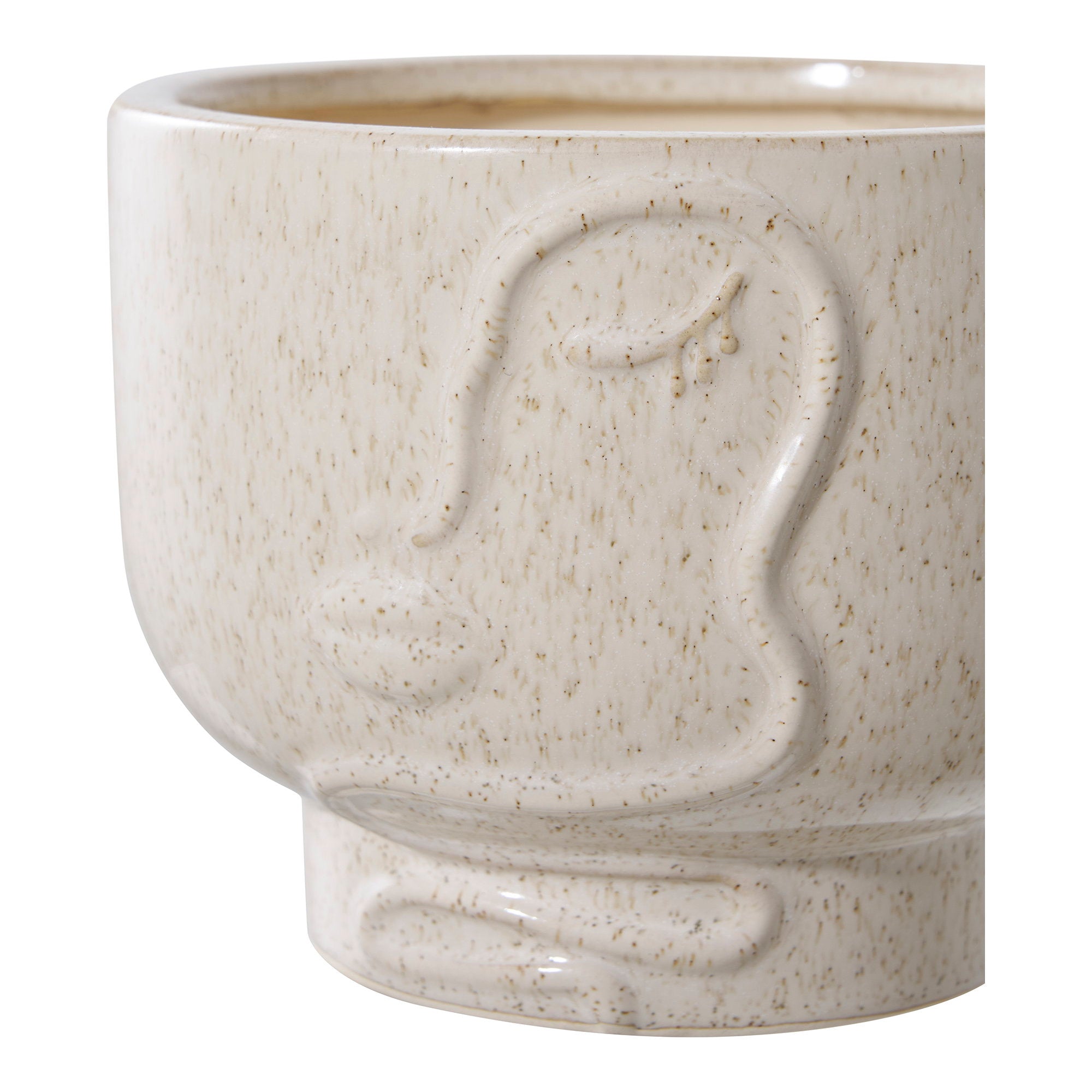 Lina Bloempot – Beige Keramiek (15 cm)