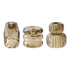 Sora Kandelaar – Amber Set Glas Rookbruin (set van 3)