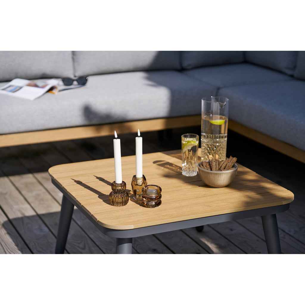 Sora Kandelaar – Amber Set Glas Rookbruin (set van 3)