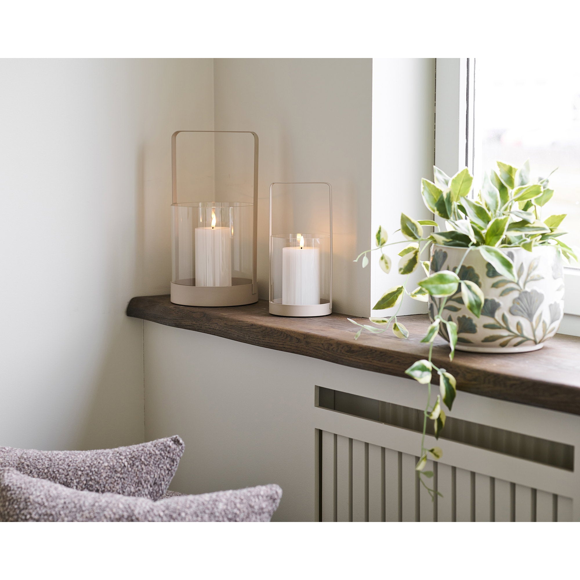 Sora Windlicht – Beige (Set van 2)