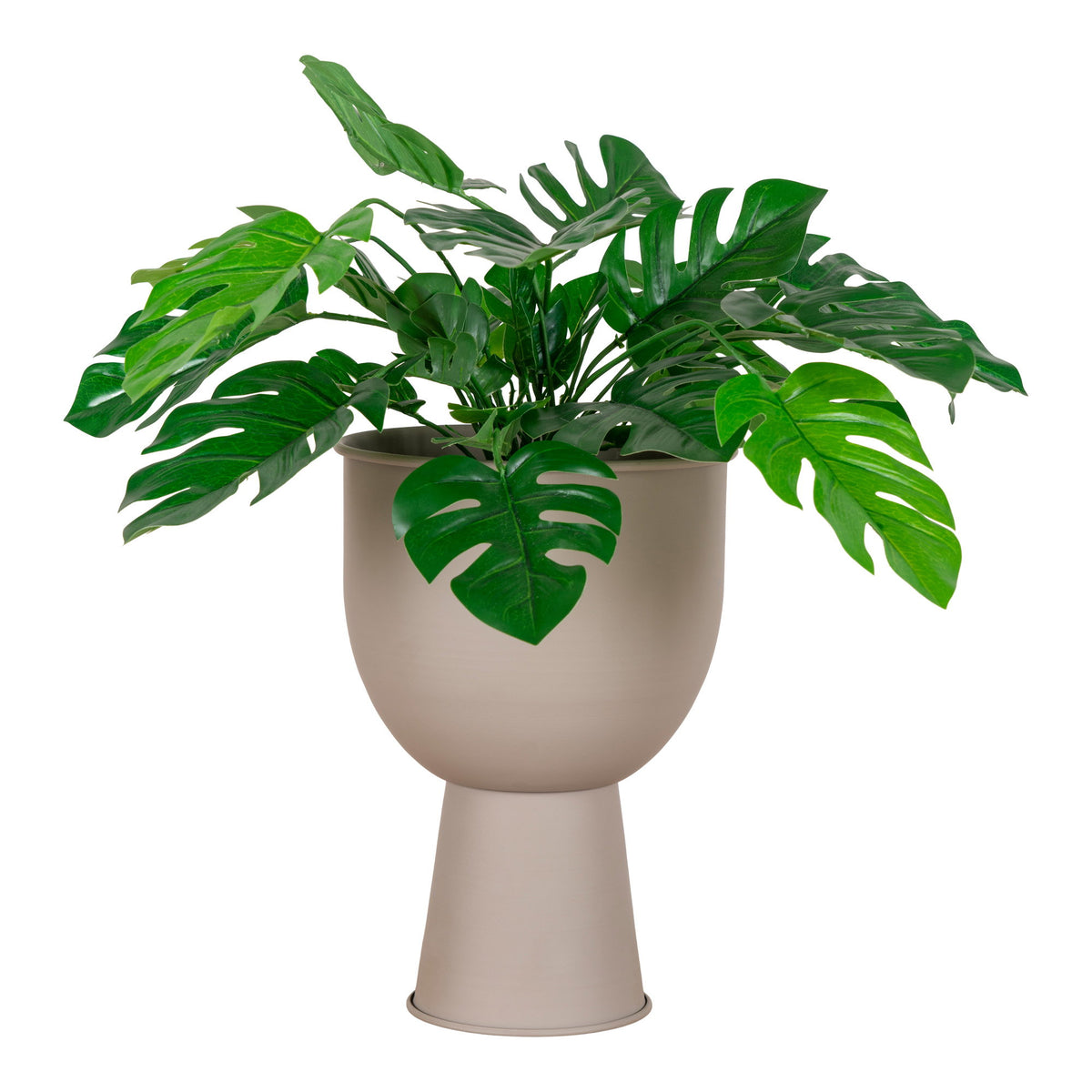 Sora Bloempot – Beige-Grijs Staal (27 cm)