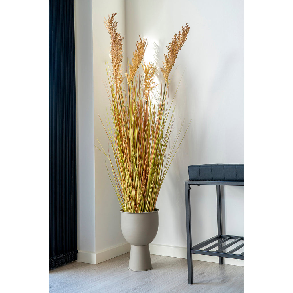 Sora Bloempot – Beige-Grijs Staal (27 cm)
