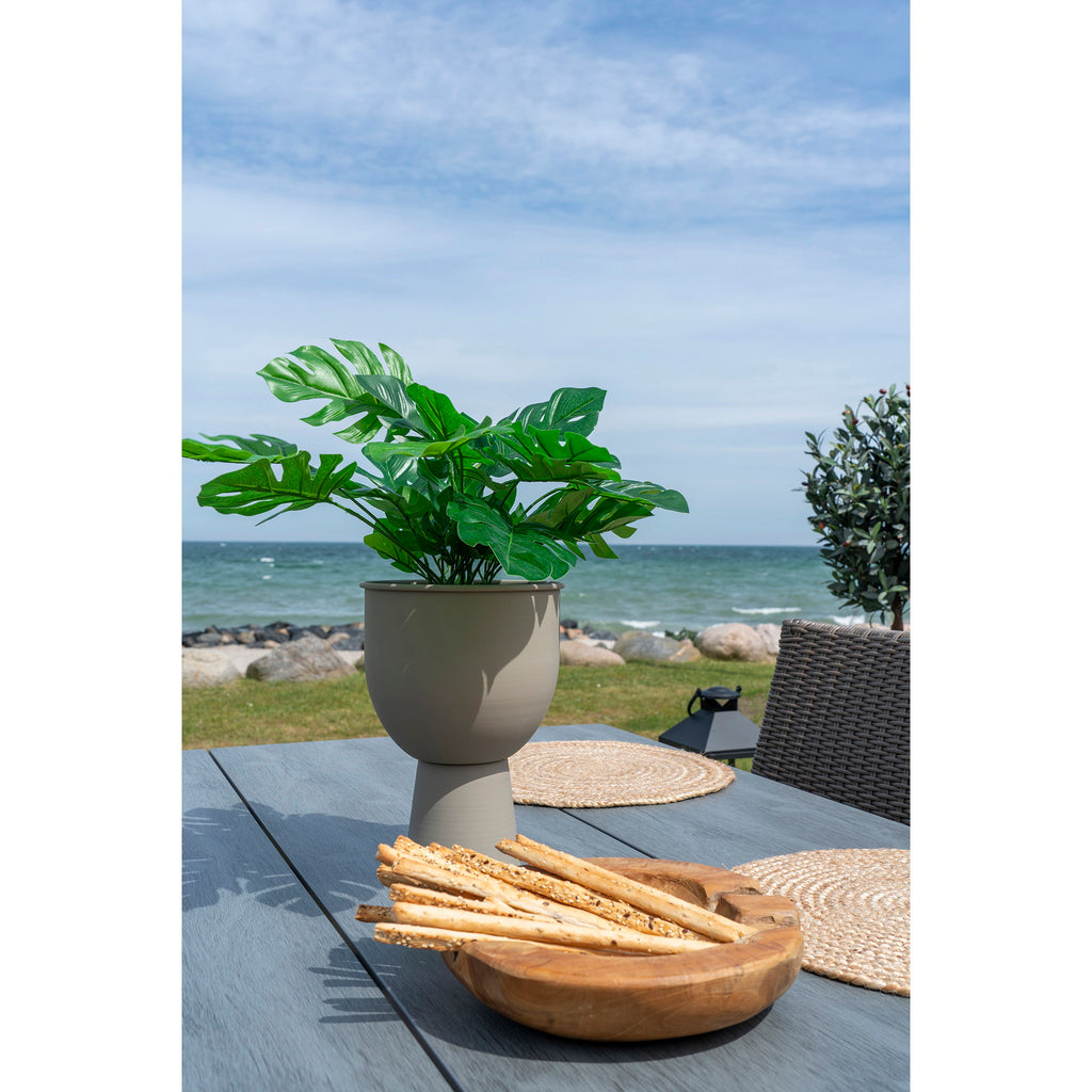 Sora Bloempot – Beige-Grijs Staal (27 cm)