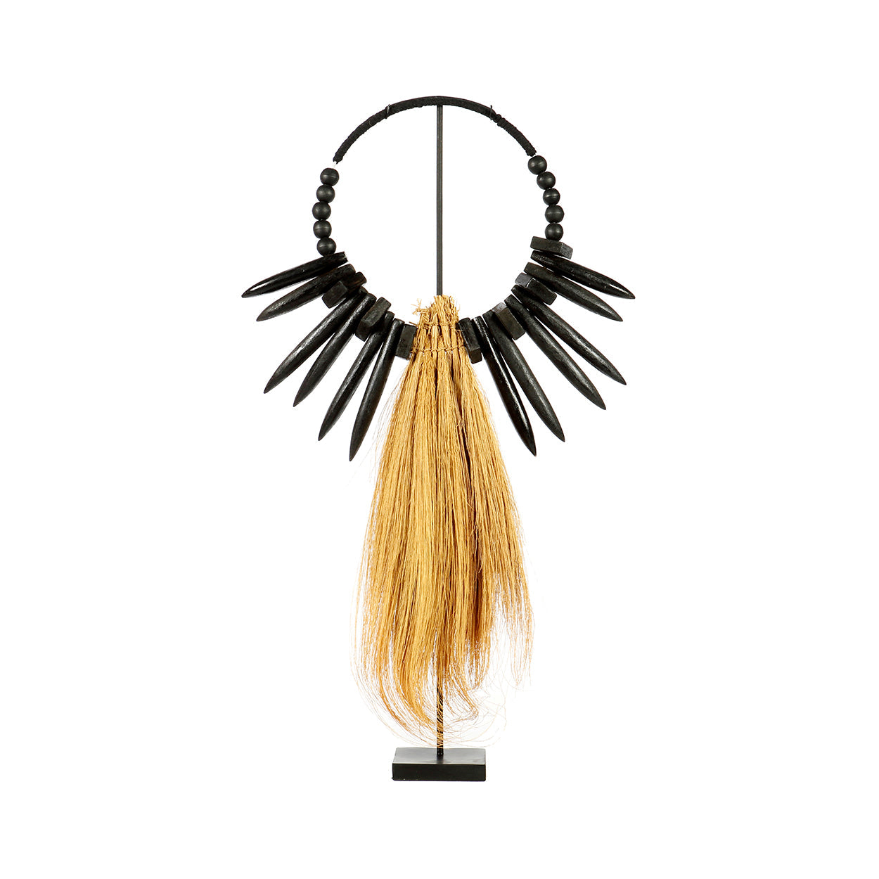 Rayung Hout Sculptuur op Standaard