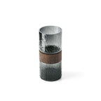 Kuro Vaas – Donkergrijs Glas & Hout (M)