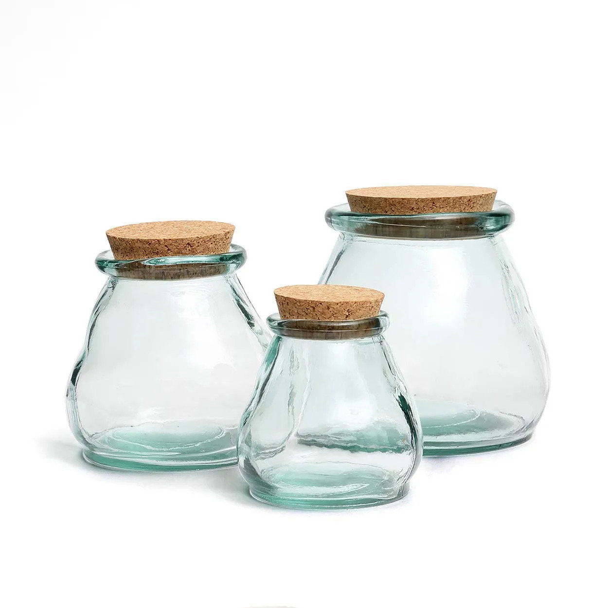 Sora Glazen Pot – Blauw (M)