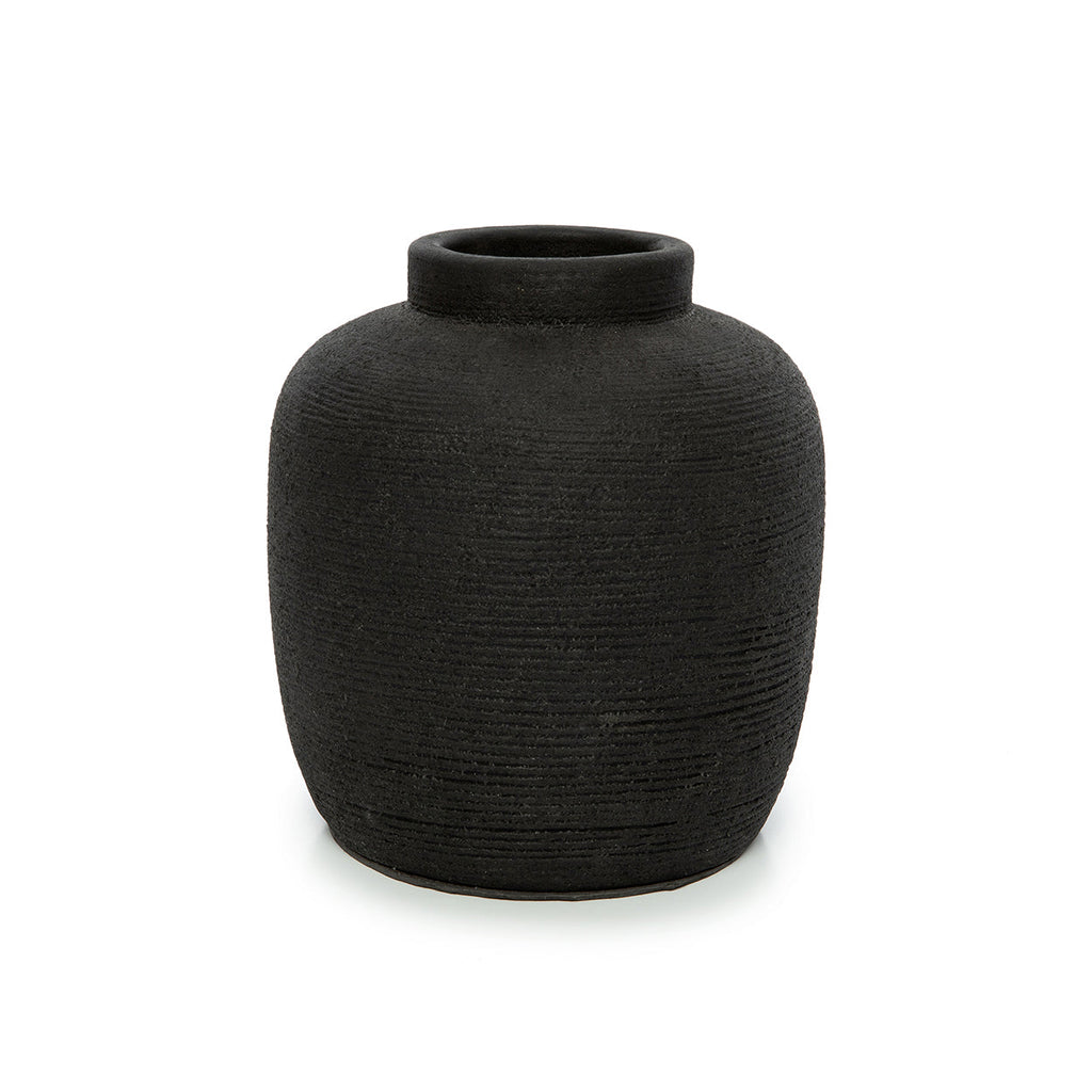 Kuro Peaky Vaas – Terracotta Zwart (M)