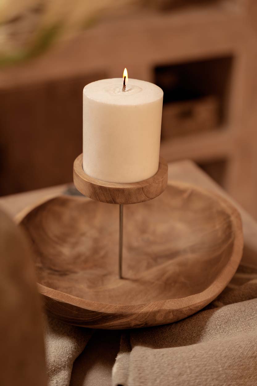 Lina Kandelaar – Dish Teakhout Naturel